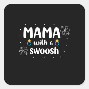 Pegatina Cuadrada Madre Regalo Mamá Con Un Swoosh