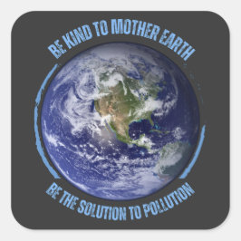 Pegatina Cuadrada Madre Tierra moderna
