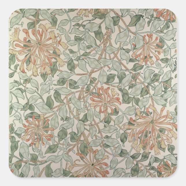 Pegatina Cuadrada "Madreselva diseño de II" (Anverso)