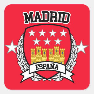 Pegatina Cuadrada Madrid