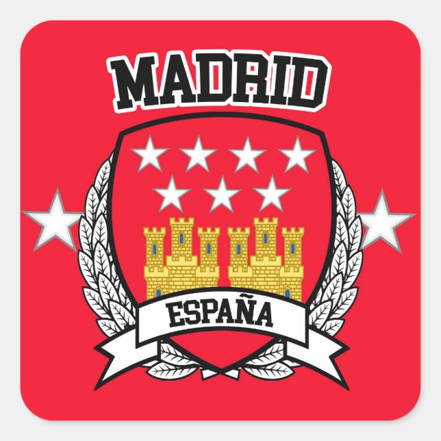 Pegatina Cuadrada Madrid (Anverso)