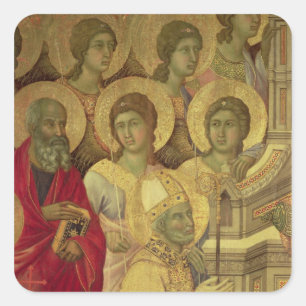 Pegatina Cuadrada Maesta: Santos, 1308-11