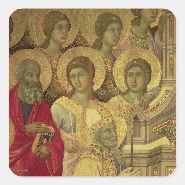 Pegatina Cuadrada Maesta: Santos, 1308-11 (Anverso)