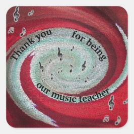Pegatina Cuadrada Maestra De Música Gracias A Bright Swirl Apreciaci