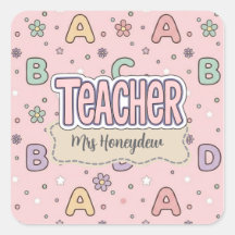 Maestra Letras Rosadas Patrón Escolar