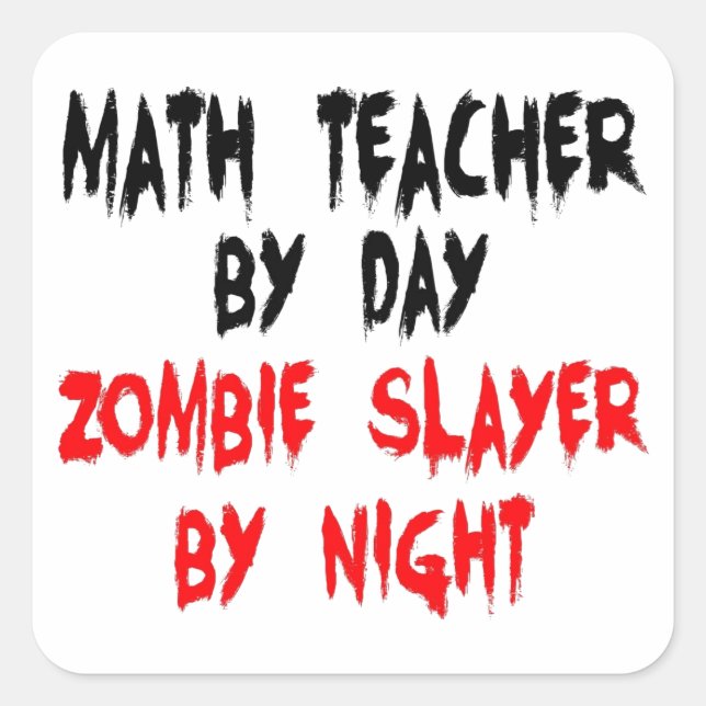 Pegatina Cuadrada Maestra Zombie Slayer (Anverso)