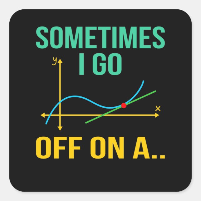 Pegatina Cuadrada Maestría en matemáticas tangentil estudiante (Anverso)