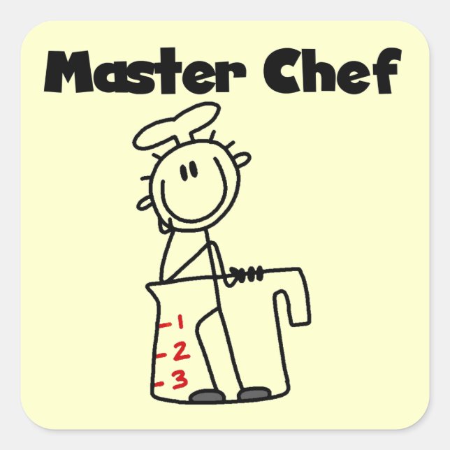 Pegatina Cuadrada Maestro Chef (Anverso)