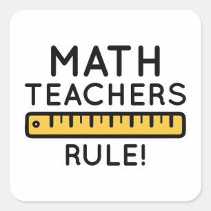 Pegatina Cuadrada Maestros de matemáticas