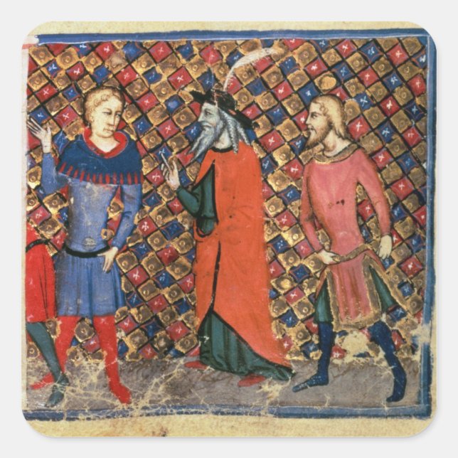 Pegatina Cuadrada Maestros de Merlin (Anverso)