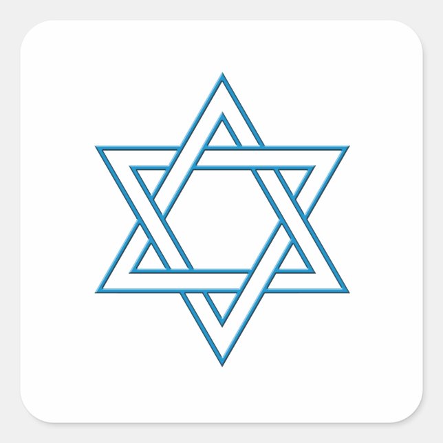 Pegatina Cuadrada Magen David (Anverso)