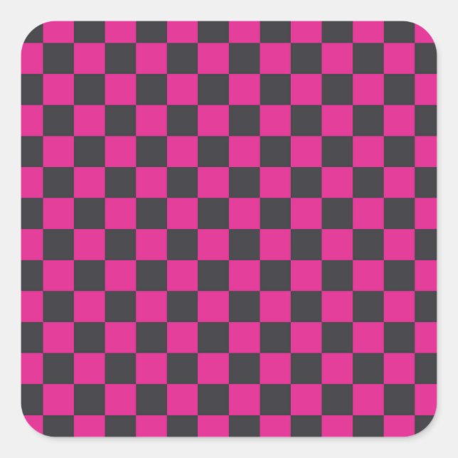 Pegatina Cuadrada Magenta and smoke checkerboard pattern (Anverso)