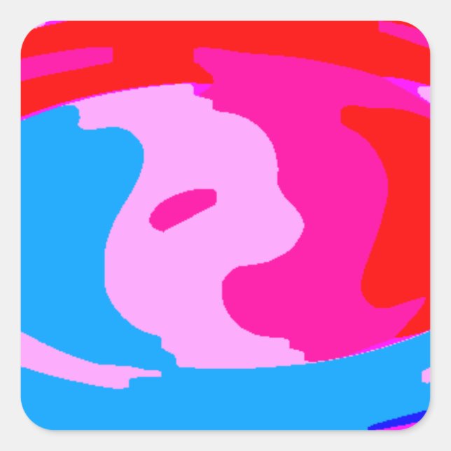 Pegatina Cuadrada Magia arcoiris (Anverso)