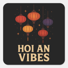 Pegatina Cuadrada Magia de Hoi An – Arte de Linternas
