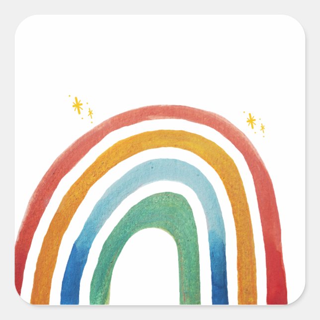 Pegatina Cuadrada Magic Rainbow (Anverso)