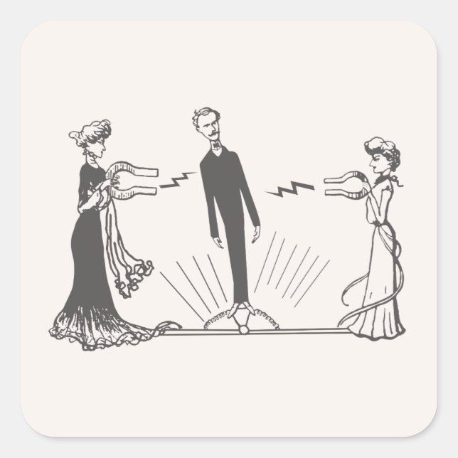 Pegatina Cuadrada Magnetismo animal - (Anverso)