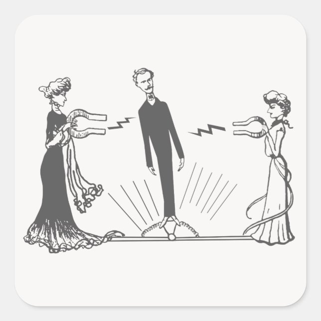 Pegatina Cuadrada Magnetismo animal - (Anverso)