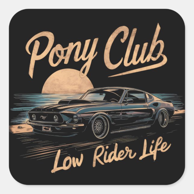 PEGATINA CUADRADA MAGNÍFICAS PEGATINAS DE AUTOMÓVILES (Anverso)