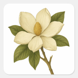 Pegatina Cuadrada Magnolia - Nobleza