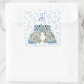 Pegatina Cuadrada Magnolia Staffordshire Dogs Ginger Jars Jar