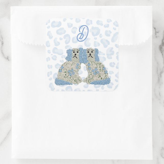 Pegatina Cuadrada Magnolia Staffordshire Dogs Ginger Jars Jar (Bolso)