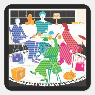 Pegatina Cuadrada Mah Jongg Polka-Dots Stickers