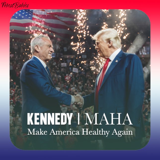 Pegatina Cuadrada MAHA Hacerá a Estados Unidos saludable de nuevo Ke (MAHA Make America Healthy Again Robert F Kennedy jr Trump rfk jr Bobby Kennedy Square Sticker 🇺🇸)