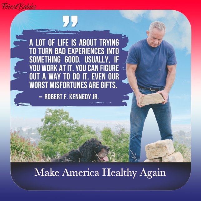 Pegatina Cuadrada MAHA Hacerlo saludable de nuevo RFK jr Kennedy Dog (MAHA Robert F Kennedy jr, RFK jr Dog, Bobby Kennedy Make America Healthy Again Quote 🇺🇸)