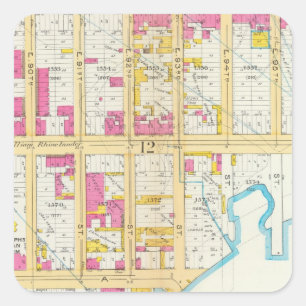 Pegatina Cuadrada Mahattan, Nueva York 8