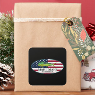 Pegatina Cuadrada Mahi Mahi Mahi Mahi, ribereño náutico