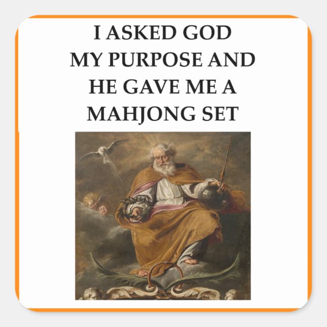 PEGATINA CUADRADA MAHJONG (Anverso)