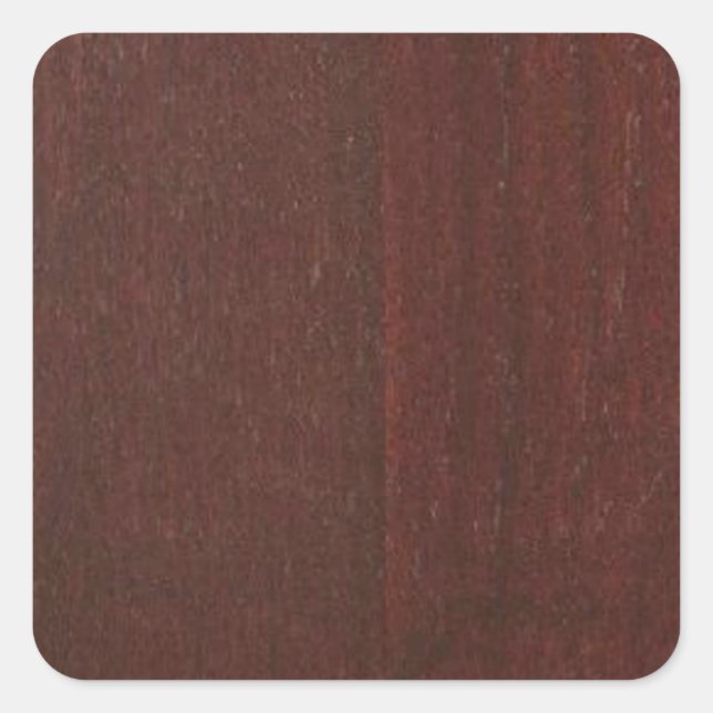 Pegatina Cuadrada MAHOGANY Wood Finish COMPRAR Blank Blanche add TEX (Anverso)