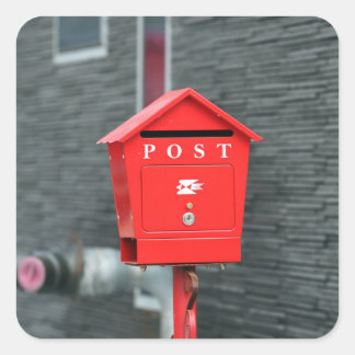 PEGATINA CUADRADA MAIL BOX POST RED BOX POSTCROSSING