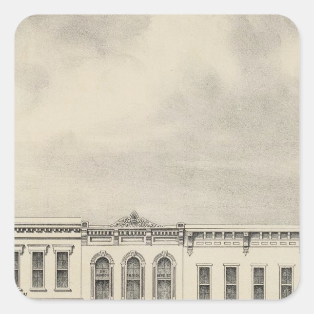 Pegatina Cuadrada Main St Woodland 2 (Anverso)