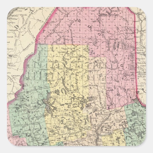 Pegatina Cuadrada Maine 14 (Anverso)