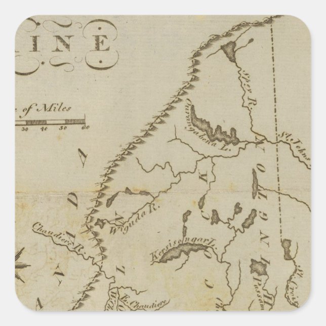 Pegatina Cuadrada Maine 9 (Anverso)