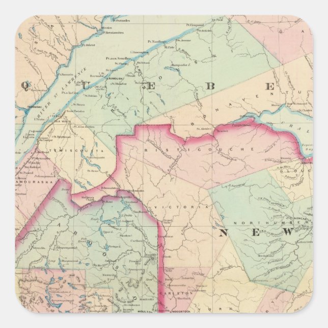 Pegatina Cuadrada Maine, NB (Anverso)