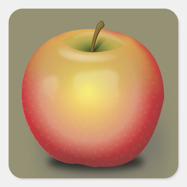 Pegatina Cuadrada Maintosh Apple (Anverso)