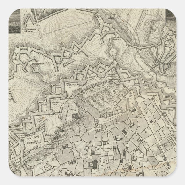 Pegatina Cuadrada Mainz, Alemania (Anverso)