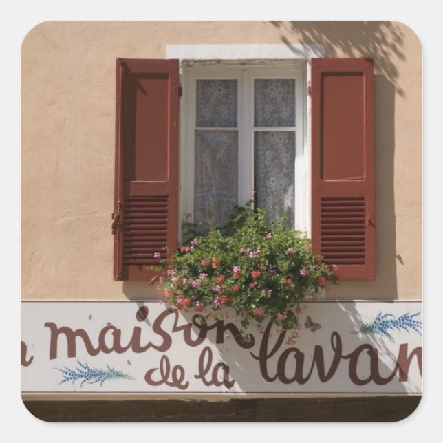 Pegatina Cuadrada Maison de la Lavande, Place du Couwert, (Anverso)