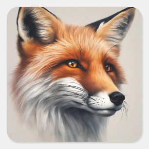 Pegatina Cuadrada Majestic Fox
