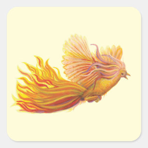 Pegatina Cuadrada Majestic Phoenix Bird