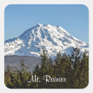 Pegatina Cuadrada Majestuoso Mt. Rainier