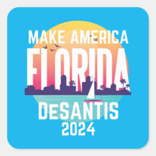 Pegatina Cuadrada Make America Florida Ron Desantis 2024