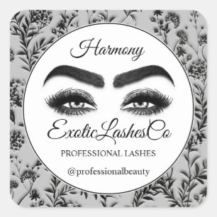 Pegatina Cuadrada Makeup Eyelash Empaque Limpiador Floral
