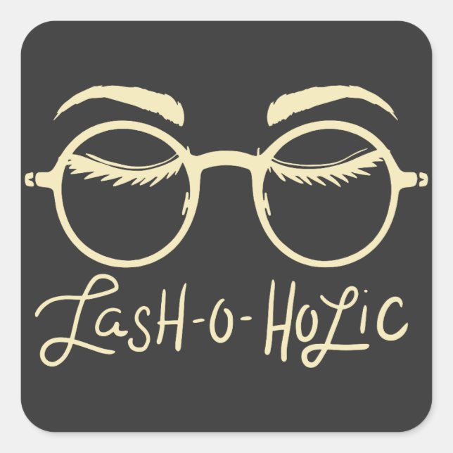 Pegatina Cuadrada MAKEUP: Lash-O-Holic (Anverso)