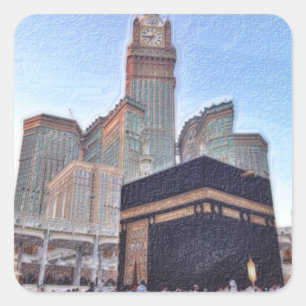 Pegatina Cuadrada Makkah La mezquita