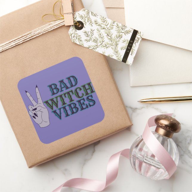 Pegatina Cuadrada Mala Bruja Vibes Brujas Manos (Regalar)