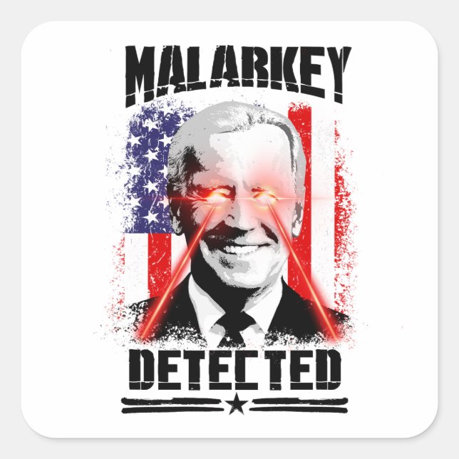 Pegatina Cuadrada Malarkey detectado (Anverso)