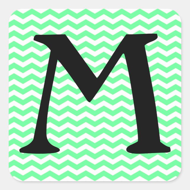 Pegatina Cuadrada Malibu Seafoam Wave Chevron (Anverso)